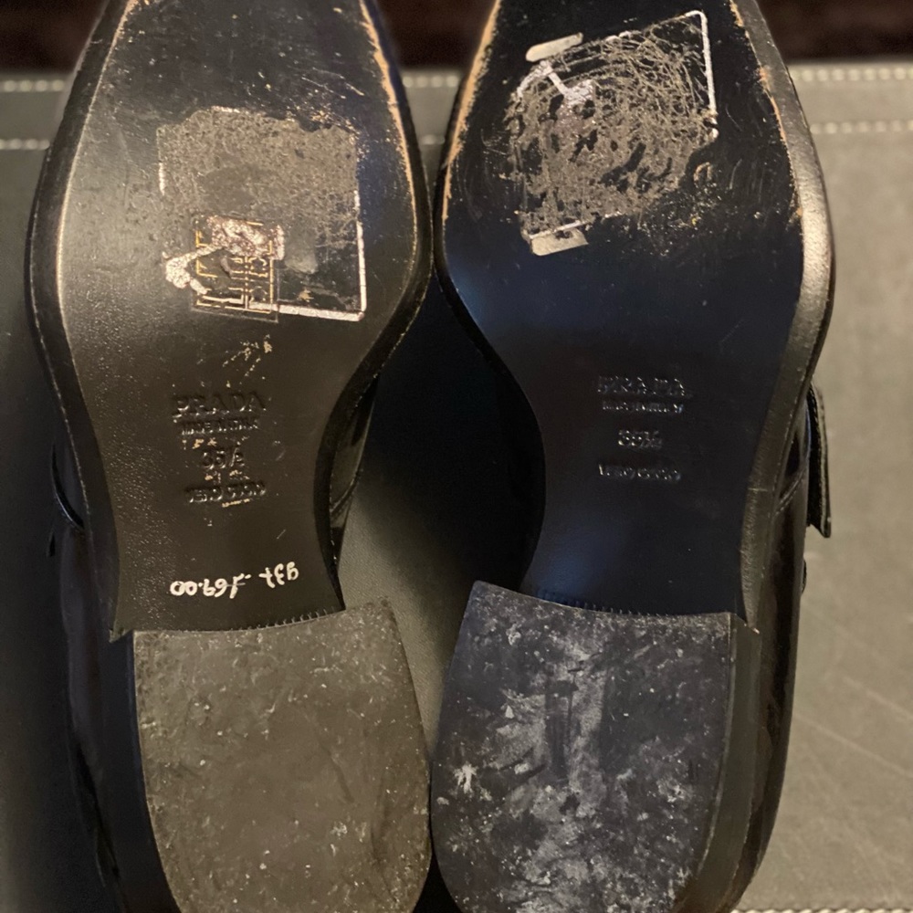 Prada Black Leather Slip-On Loafers - Picture 6 of 6